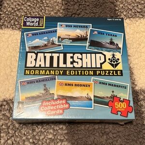 New WWII Battleship Collage Puzzle Normandy Edition World War 2 NWT Father’s Day